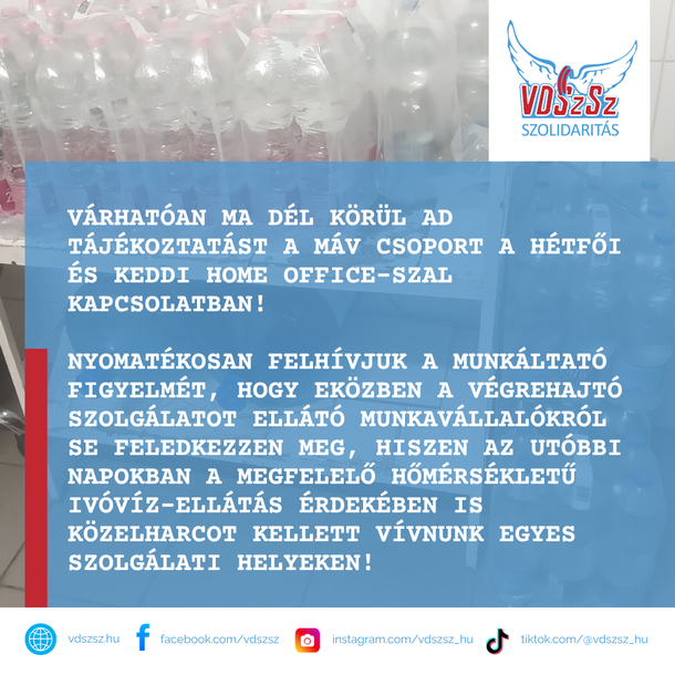 Várhatóan ma dél körül ad tájékoztatást a MÁV csoport a hétfői és keddi home office-szal kapcsolatban